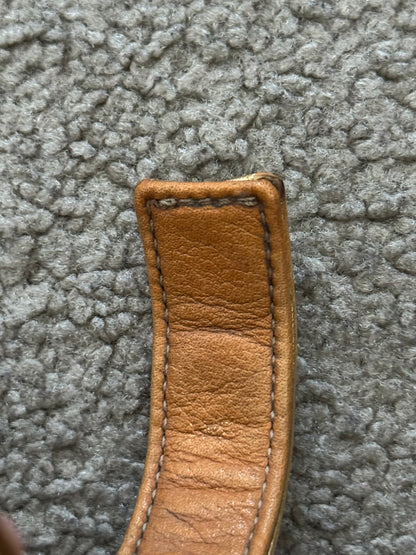 Chrome Heart 3 Rhodium Silver Cross Snap Gold Leather Bracelet