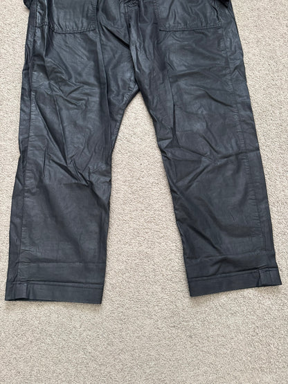 SS15 Rick Owens DRKSHDW Black Waxed Poplin Cargo Pants
