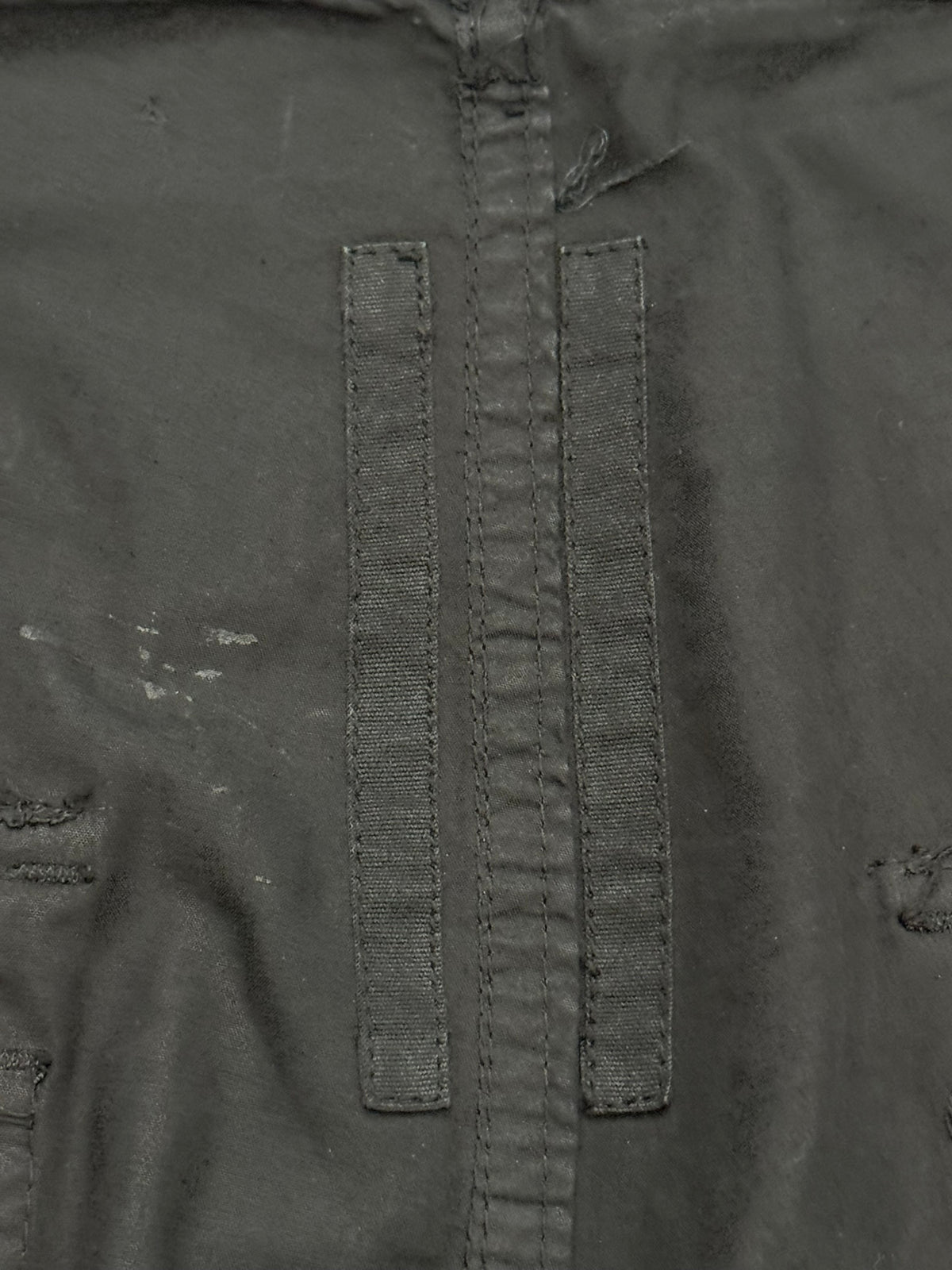SS15 Rick Owens DRKSHDW Black Waxed Poplin Cargo Pants