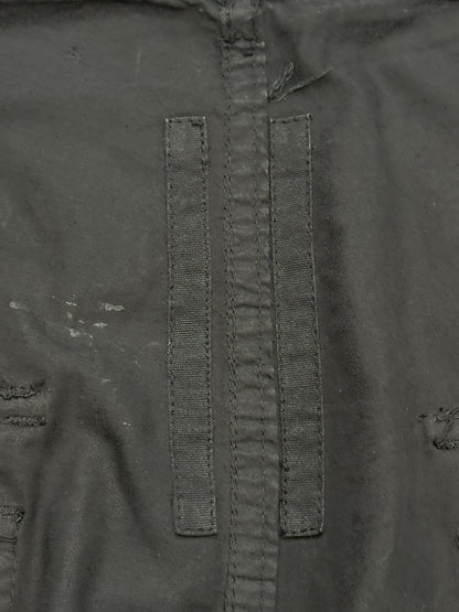 SS15 Rick Owens DRKSHDW Black Waxed Poplin Cargo Pants