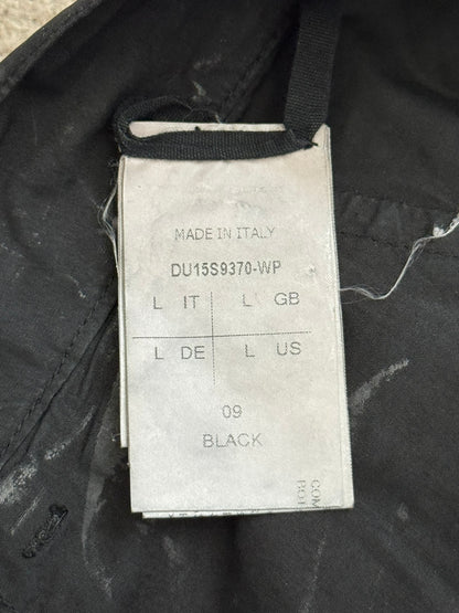 SS15 Rick Owens DRKSHDW Black Waxed Poplin Cargo Pants