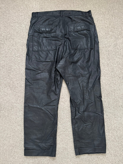 SS15 Rick Owens DRKSHDW Black Waxed Poplin Cargo Pants