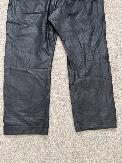 SS15 Rick Owens DRKSHDW Black Waxed Poplin Cargo Pants