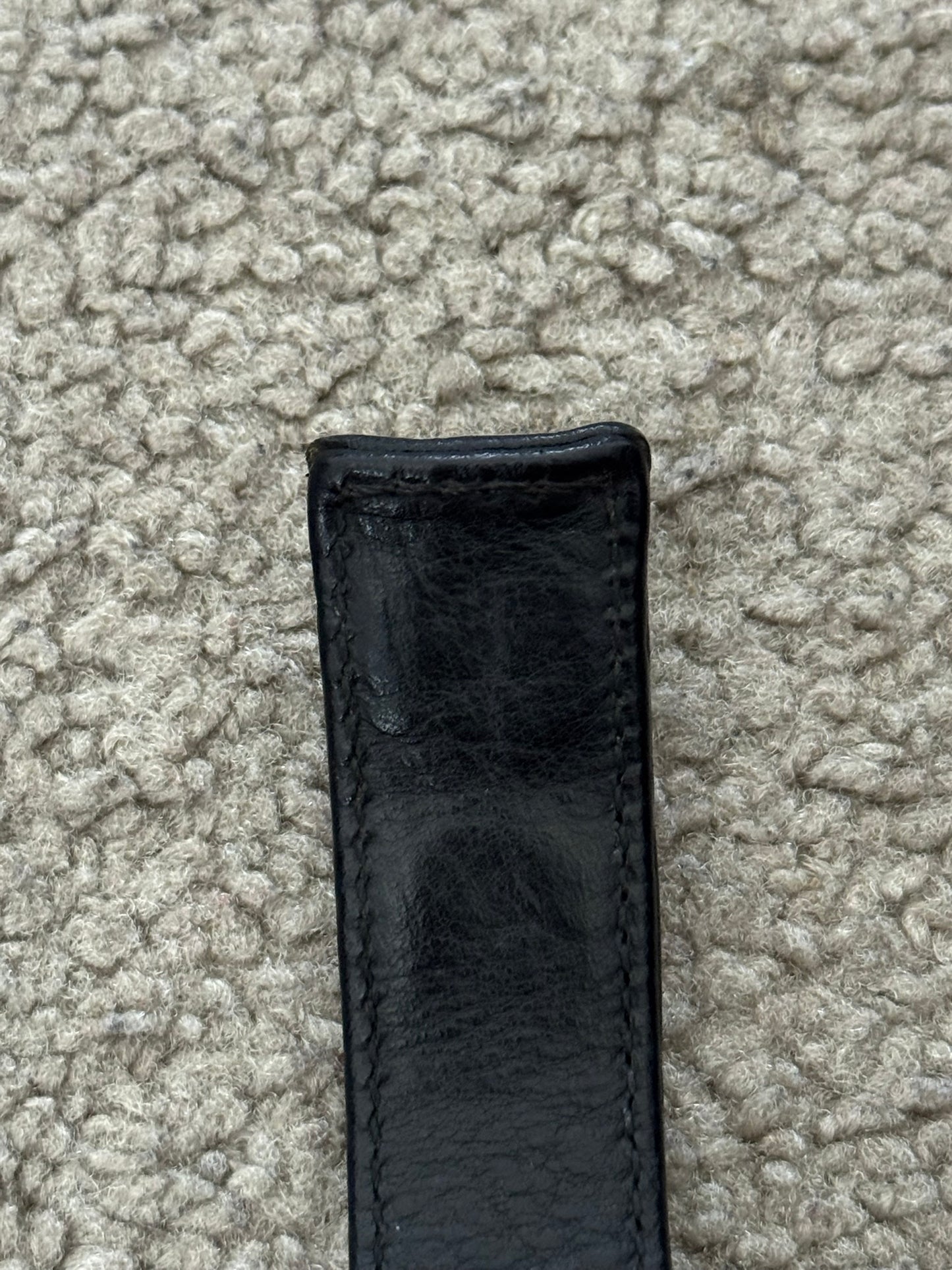 Chrome Hearts 3 Silver Cross Snap Button Black Leather Bracelet