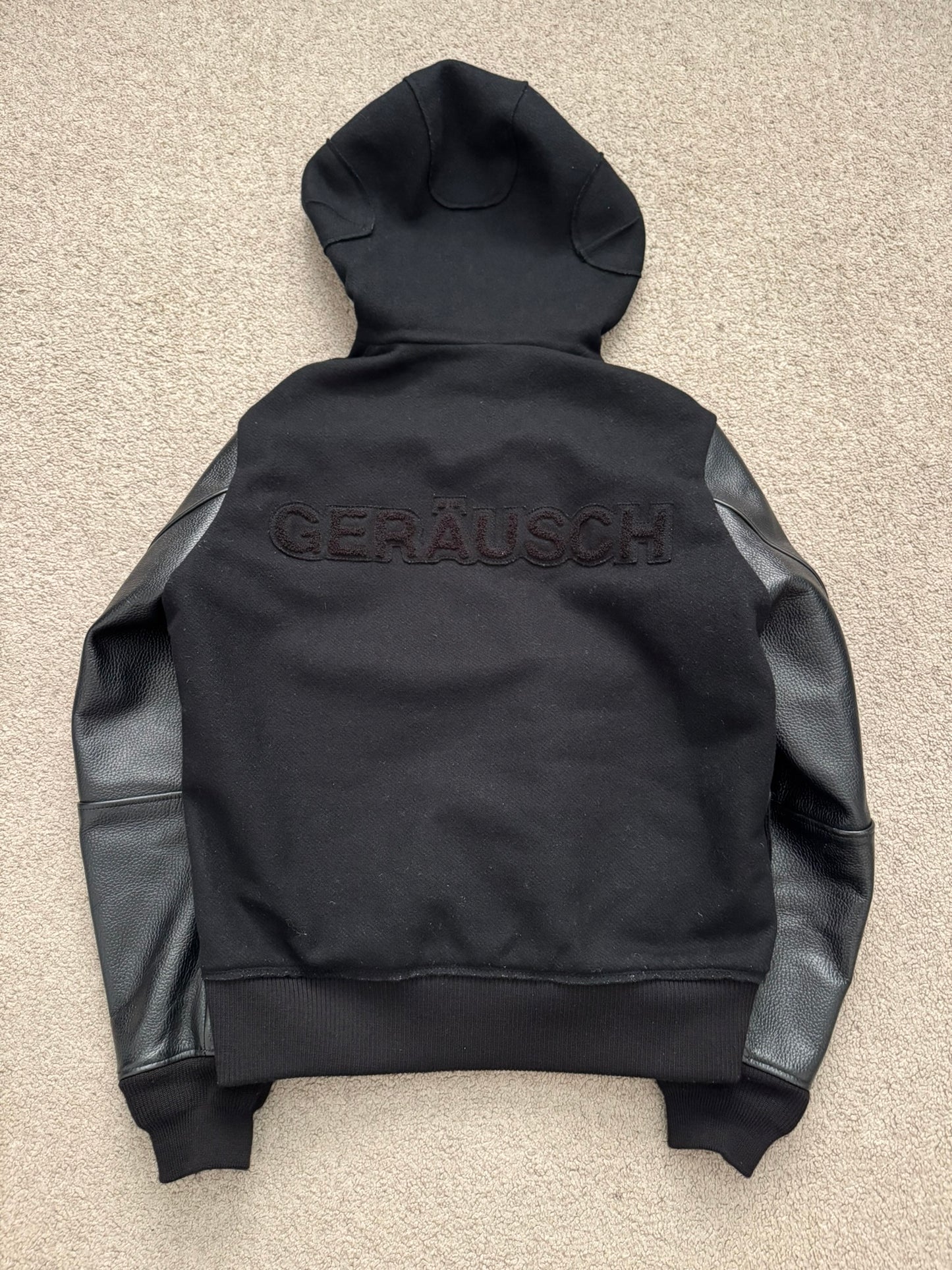 FW12 Undercover "Geräusch" Hooded Varsity Bomber Jacket