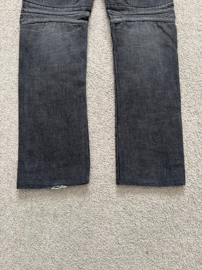 Balmain by Olivier Rousteing Distressed Zip Biker Denim Jeans
