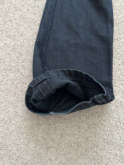 FW12 Rick Owens DRKSHDW Black Waxed Selvedge Berlin Cut Denim Jeans