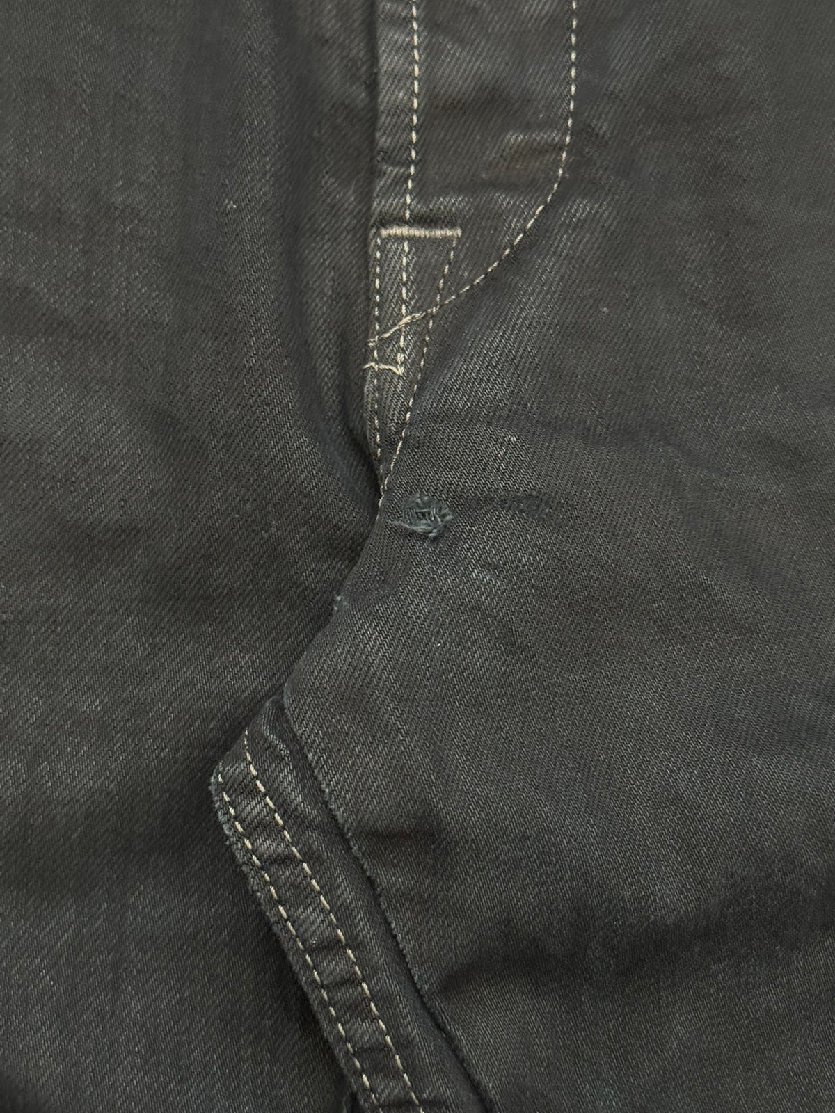FW12 Rick Owens DRKSHDW Black Waxed Selvedge Berlin Cut Denim Jeans