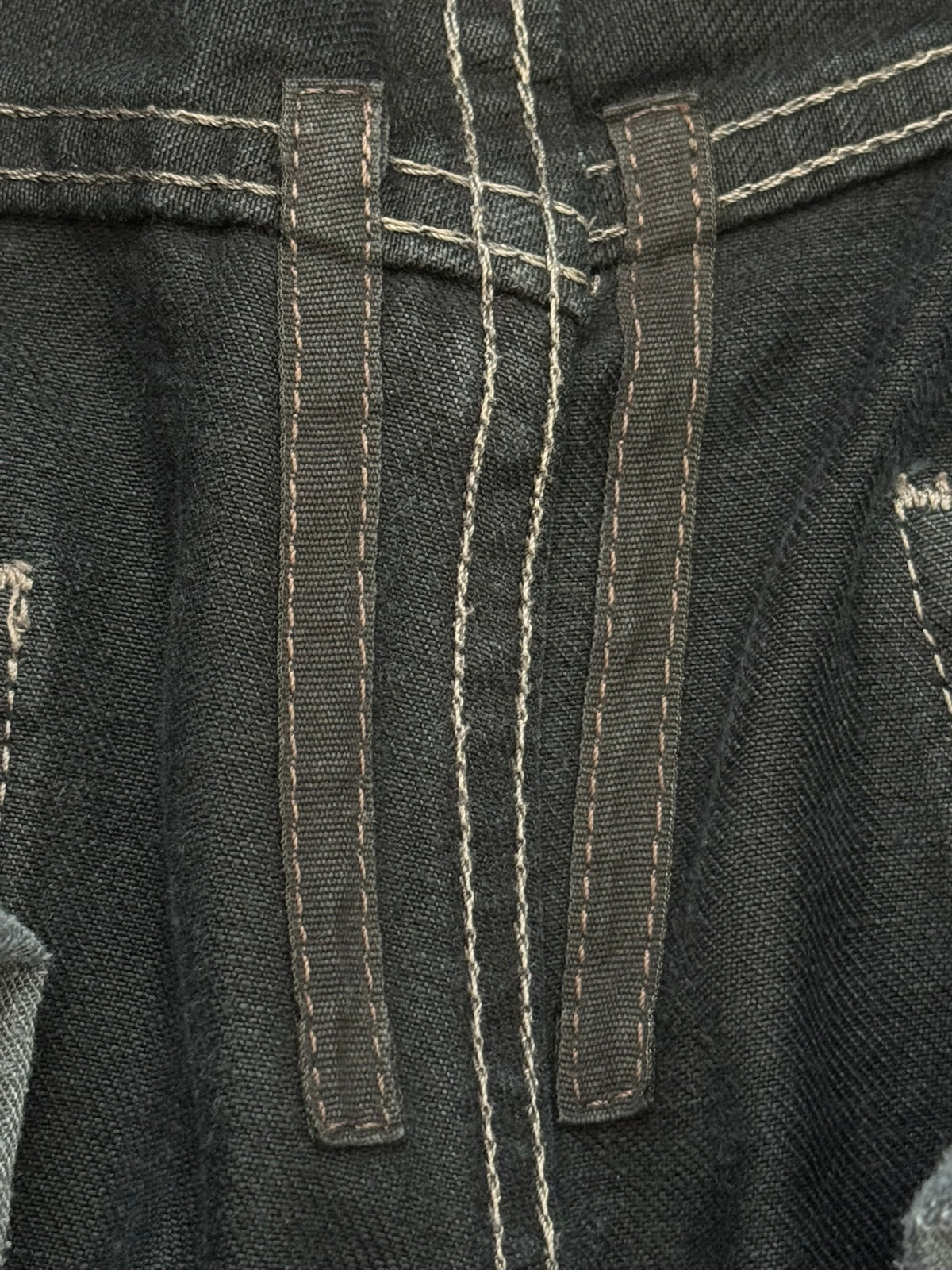 FW12 Rick Owens DRKSHDW Black Waxed Selvedge Berlin Cut Denim Jeans