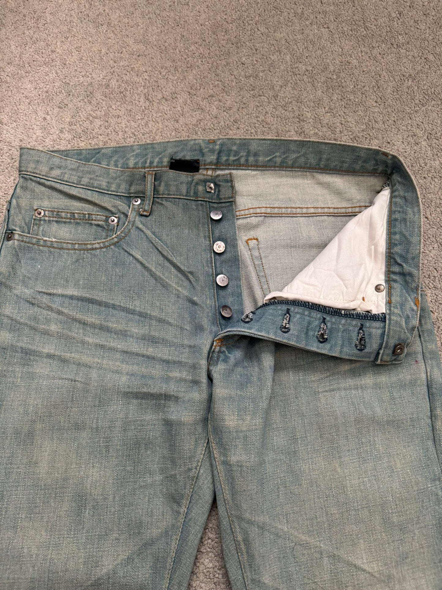 SS04 Dior Homme by Hedi Slimane “Bleu Claire” Washed Denim Jeans