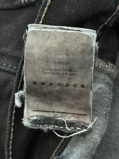 FW12 Rick Owens DRKSHDW Black Waxed Selvedge Berlin Cut Denim Jeans