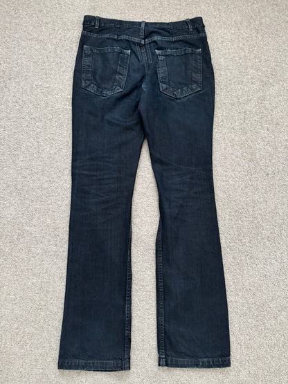 FW12 Rick Owens DRKSHDW Black Waxed Selvedge Berlin Cut Denim Jeans