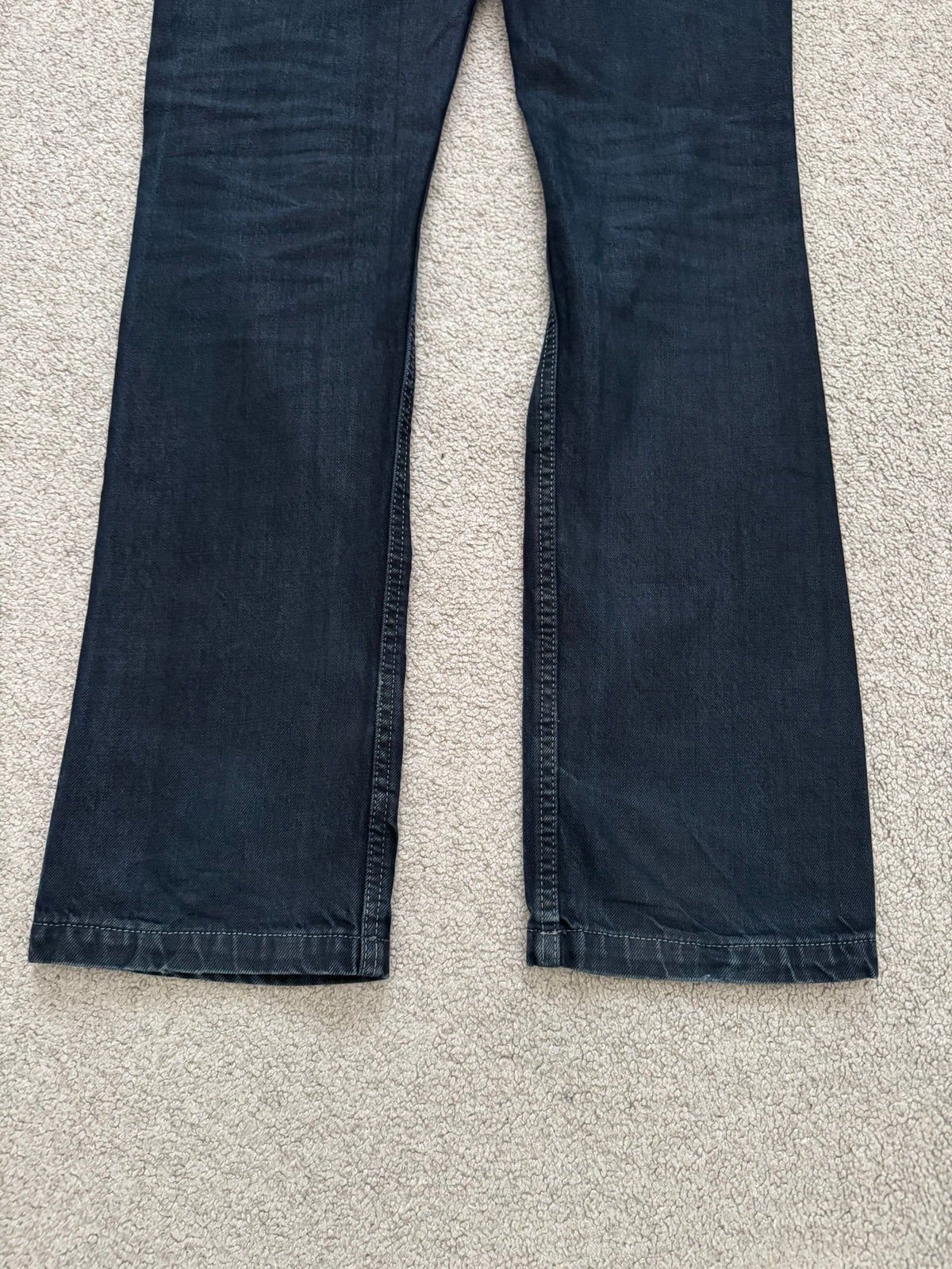 FW12 Rick Owens DRKSHDW Black Waxed Selvedge Berlin Cut Denim Jeans