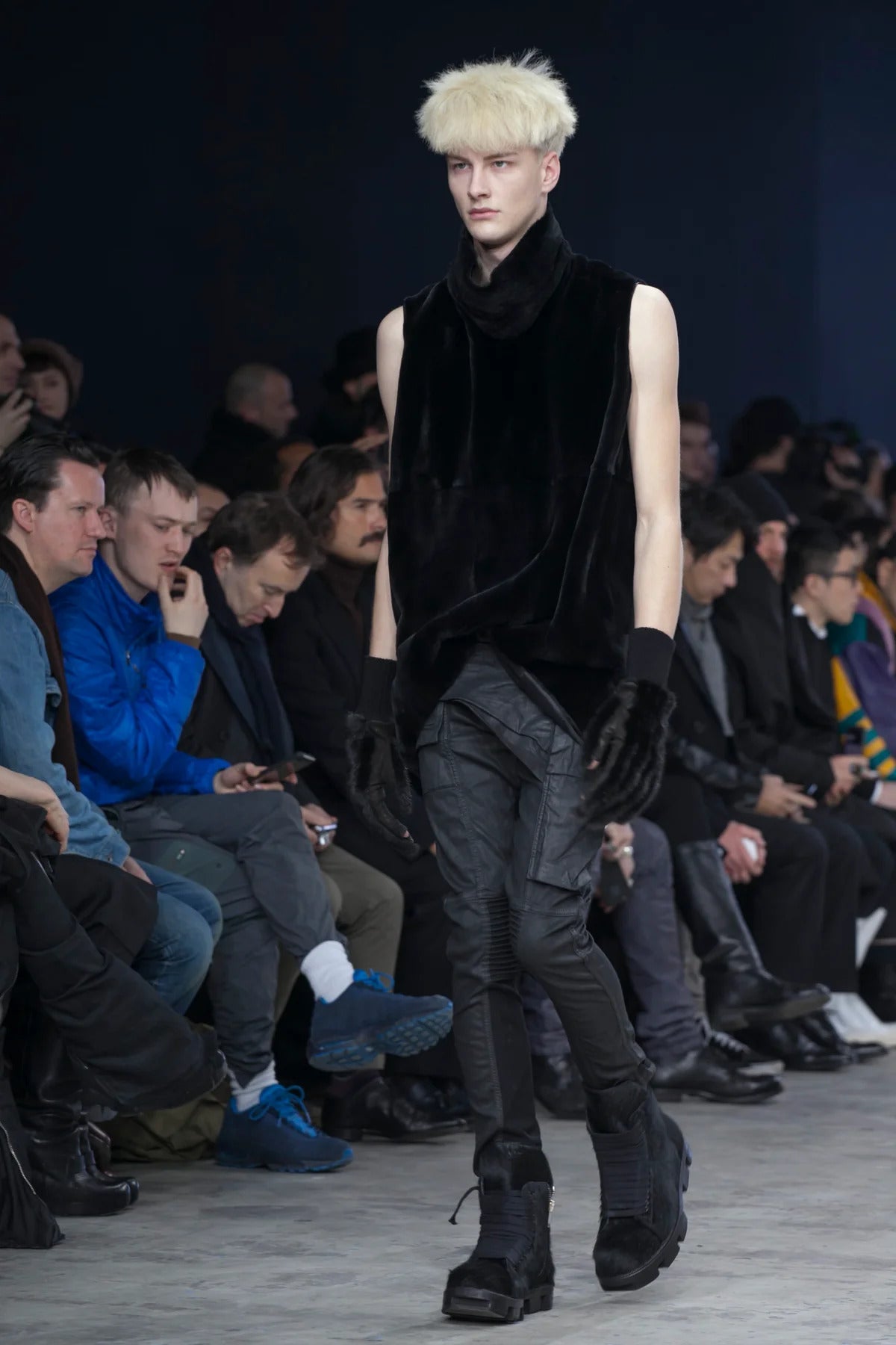FW13 Rick Owens DRKSHDW "Plinth" Runway Waxed Memphis Biker Jeans