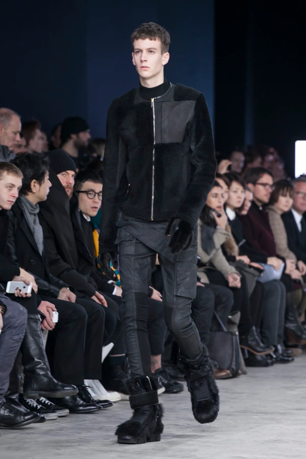 FW13 Rick Owens DRKSHDW "Plinth" Runway Waxed Memphis Biker Jeans
