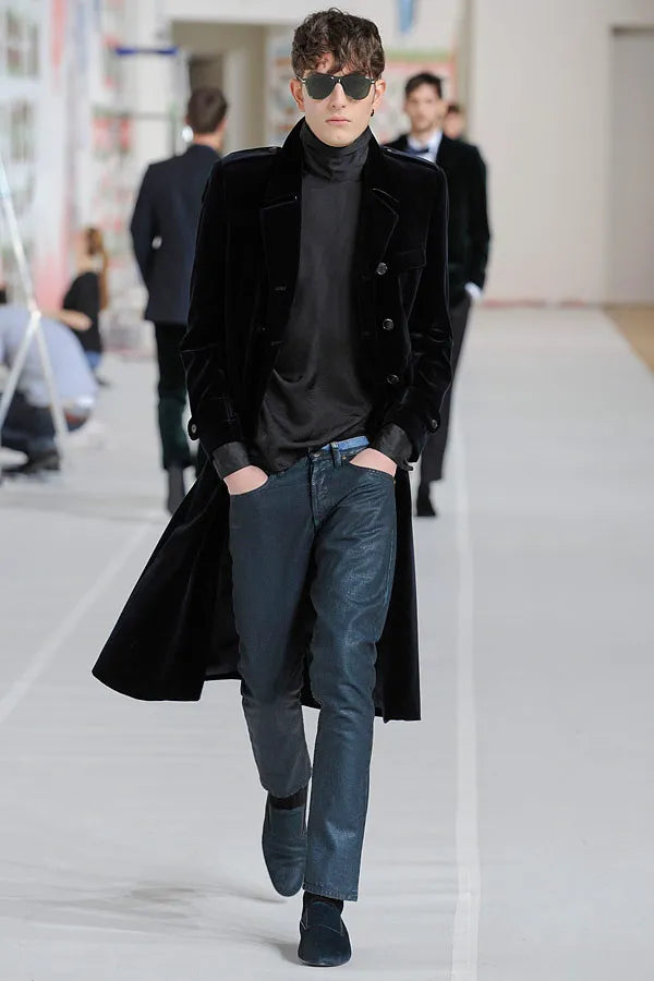 FW12 Dries Van Noten Runway "Cummerbund" Waxed Denim Jeans