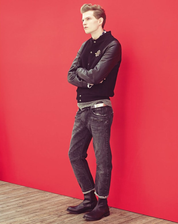 AW10 Balmain by Christophe Decarnin Embellished Varsity Bomber Jacket